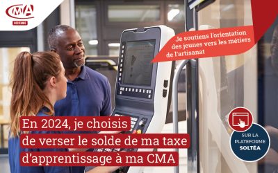 Taxe d’apprentissage 2024 : soutenez l’orientation des jeunes vers l’artisanat !